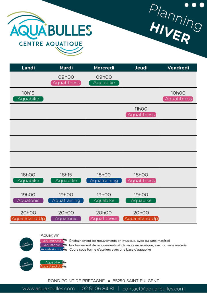 Planning des activités des vacances scolaires
