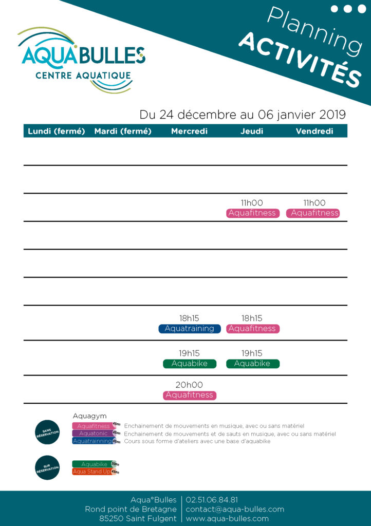 Planning Noël 2018