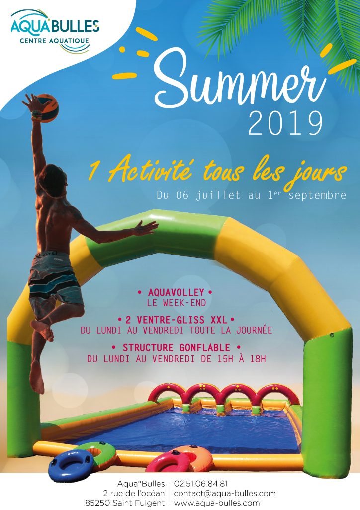Animations été 2019 de la Piscine Aqua°Bulles St Fulgent