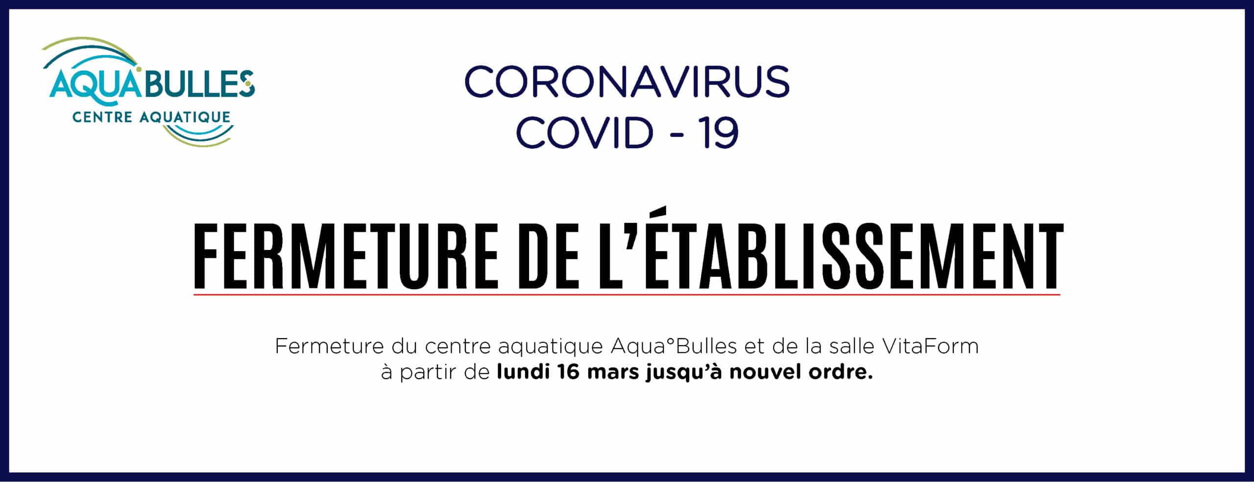 fermeture de la piscine - covid 19